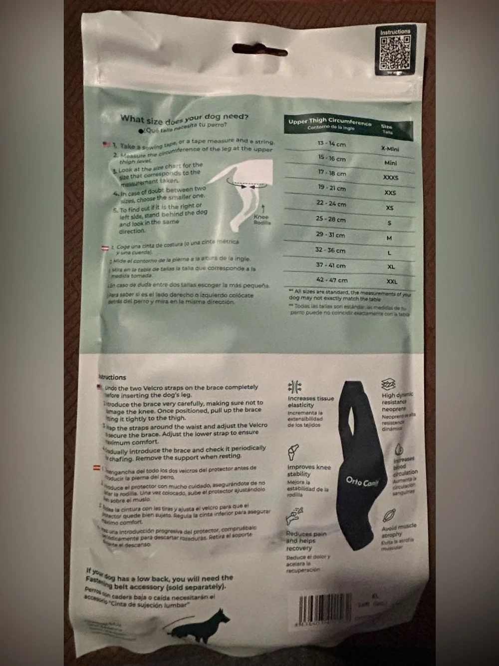 Ortocanis Knee Brace Dog XL Left